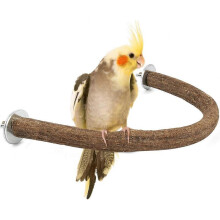 Standing Stick Birdcage Accessories Bird Supplies Utensils Natural Wood Frame Bass Swing, U Shape