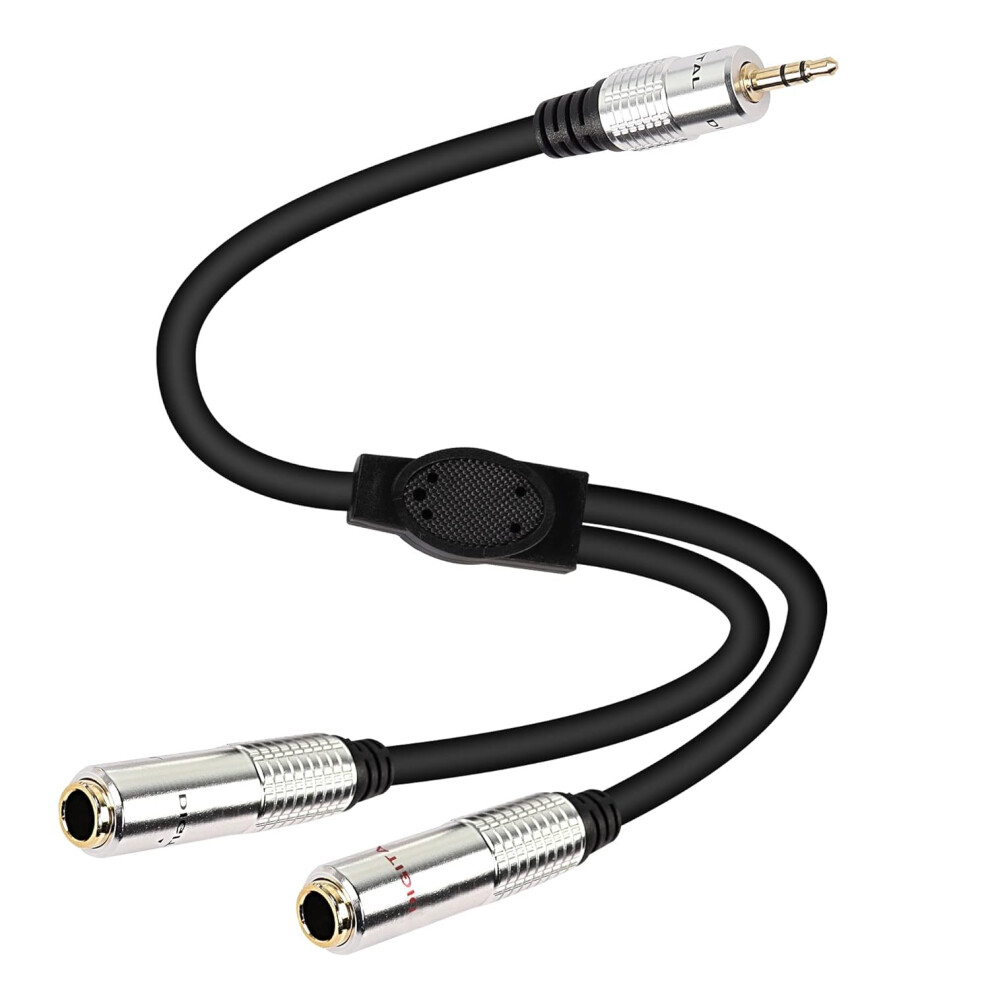 3.5Mm To Dual 6.35Mm Y Splitter Cable, 3.5Mm 1/8" Trs Male To Dual 6.35Mm 1/4" Ts Female Stereo Audio Cord Adapter 749691195908