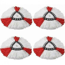 Set of 4 Mop Replacement Heads, 2 in 1 Microfiber Mop Mop Heads for Vileda Turbo Easy to Wring and Clean