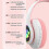 (Pink) Wireless Bluetooth Headphones Cat Ear Headset With LED Light 2