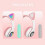 (Pink) Wireless Bluetooth Headphones Cat Ear Headset With LED Light 4