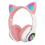 (Pink) Wireless Bluetooth Headphones Cat Ear Headset With LED Light 1