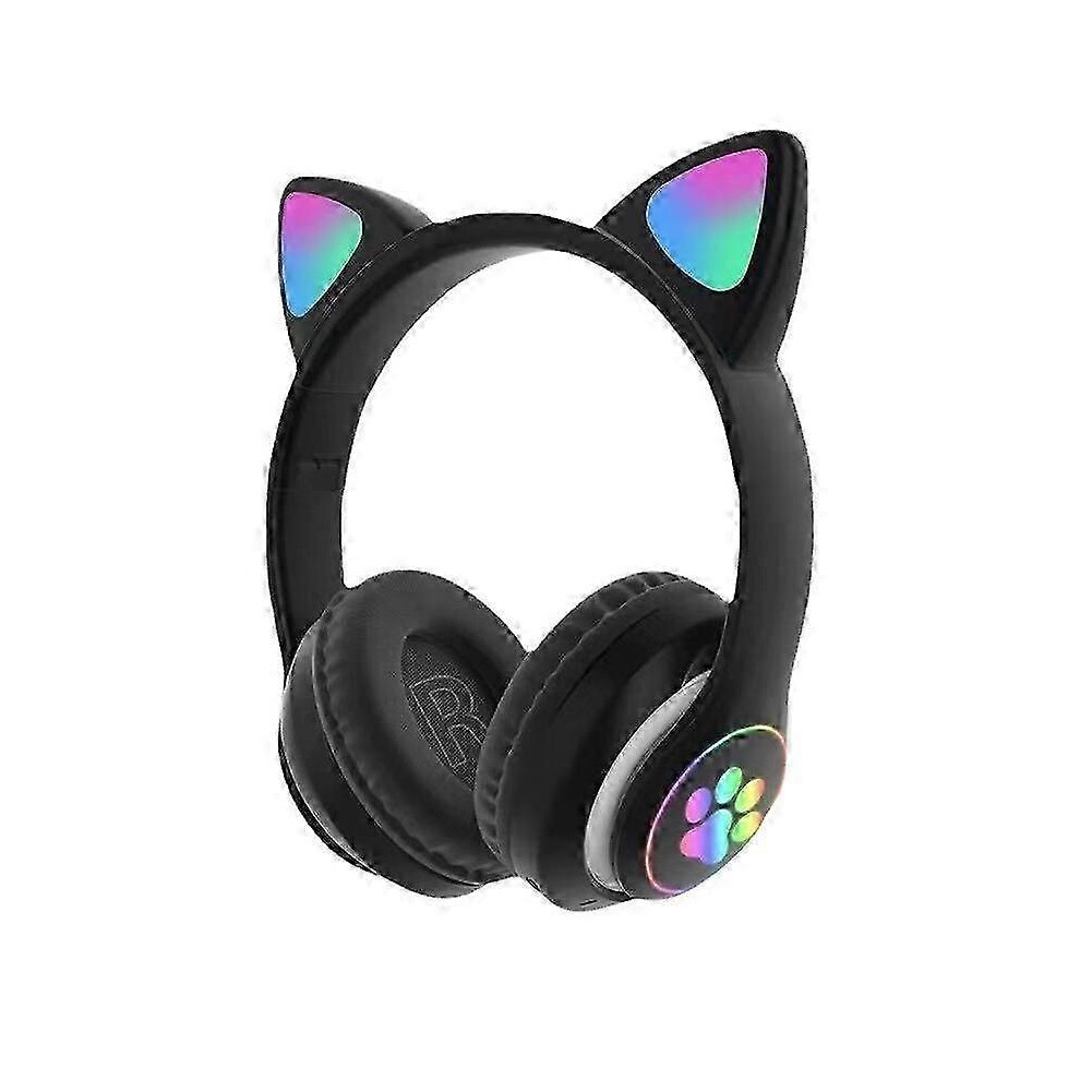 () Wireless Bluetooth Headphones Cat Ear Headset With Led Black/Light 5004229423348