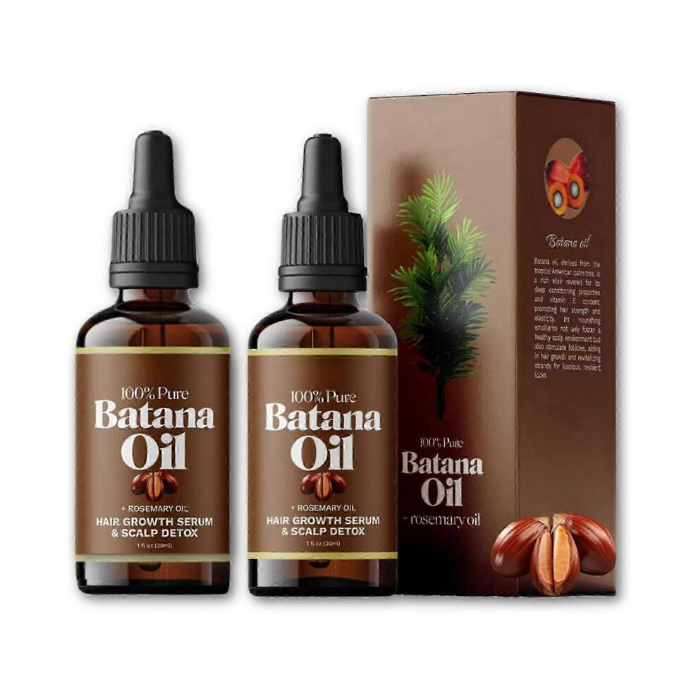 2x Batana Oil with Rosemary for Hair Growth - Nourish Scalp & Detox for Strong