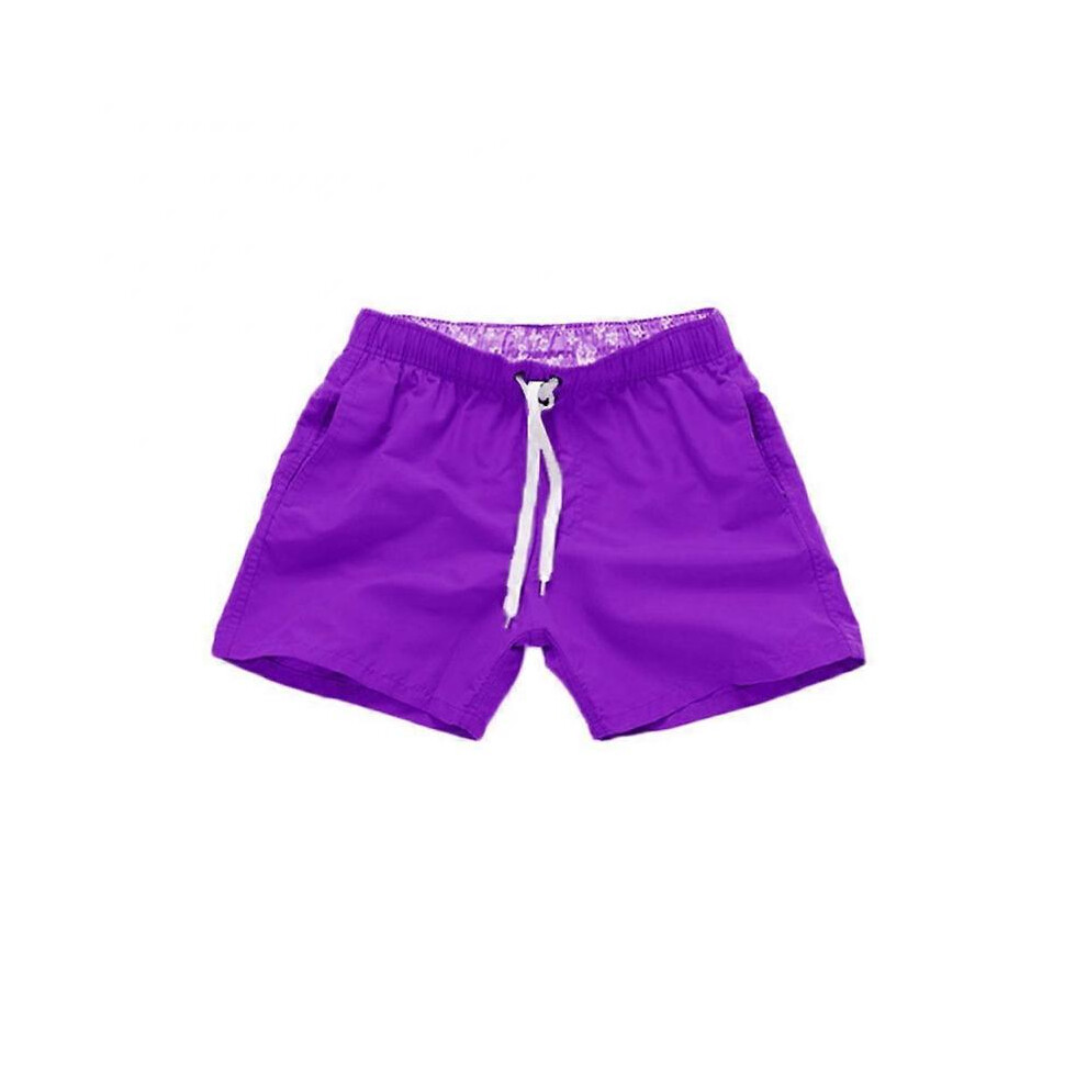 (L, purple) Men's Swimming Board Shorts Swim Shorts Trunks Swimwear Beach Summer