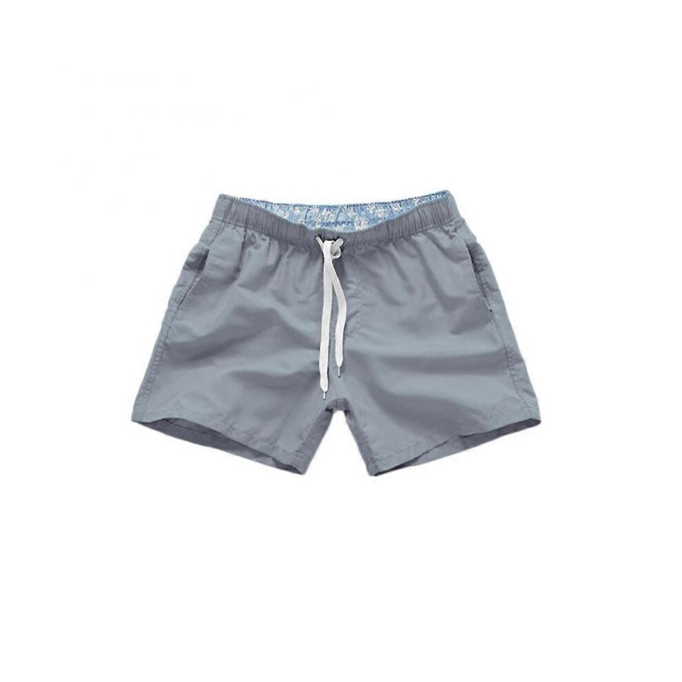 (2 XL, grey) Men's Swimming Board Shorts Swim Shorts Trunks Swimwear Beach Summer