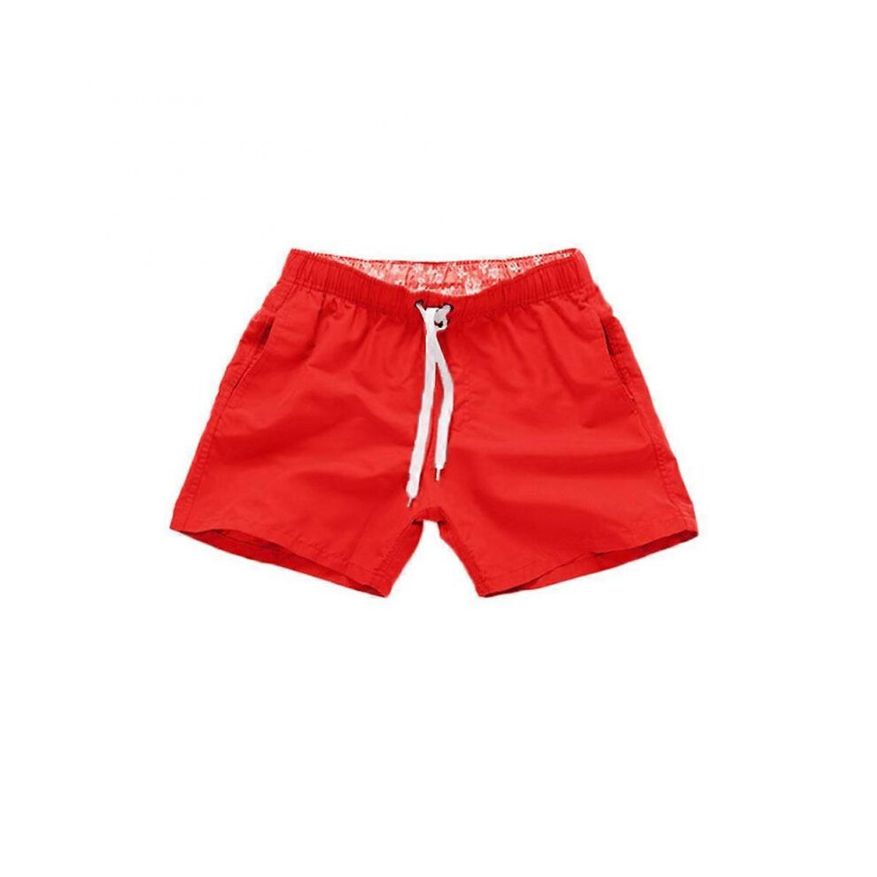 (L, red) Men's Swimming Board Shorts Swim Shorts Trunks Swimwear Beach Summer