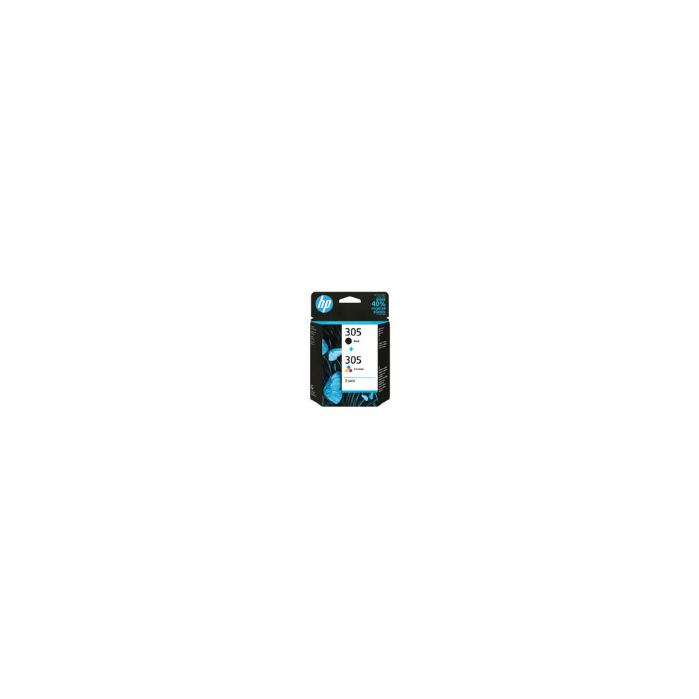 HP 305 Pack de 2 cartouches d'encre, noir et trois couleurs