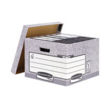 Fellowes Bankers Box 01810-FF System Storage Box, Large - Grey, Pack of 10