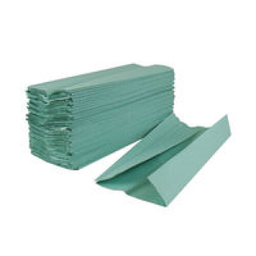 2WORK CFOLD HAND TOWELS 1PLY GRN PK2880