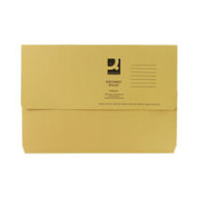 Q-Connect Foolscap Yellow Document Wallet Pack of 50 KF23017