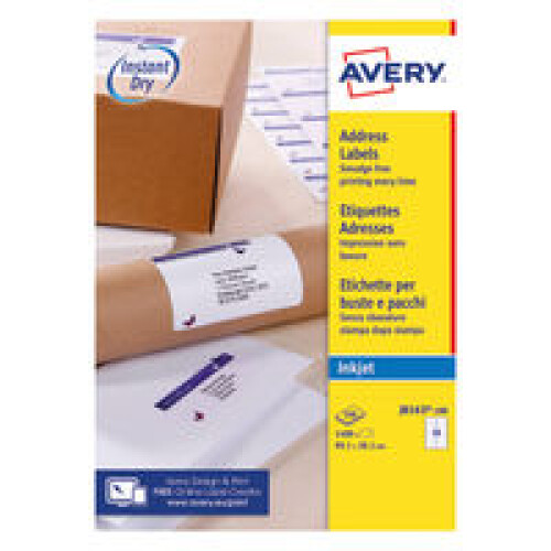 Avery J8163-100 Self- Adhesive Address/Mailing Labels, 14 Labels Per A4 Sheet