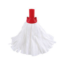 EXEL PSRE1210P Standard Big Mop Heads - White/Red - Ultra-Absorbent, 3x Own Weight, Lightweight & Washable