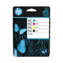 HP 912 Pack de 4 cartouches d'encre noire, cyan, jaune et magenta authentiques (6ZC74AE) pour OfficeJet 8010/Pro 8020 series