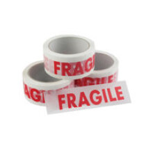 FSMISC VINYL TAPE FRAGILE WHITE/RED 50MMX6