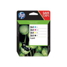 HP 364 Pack van 4 originele inktcartridges in zwart, cyaan, geel en magenta (N9J73AE) voor DeskJet 3070A, Photosmart 5525/6525
