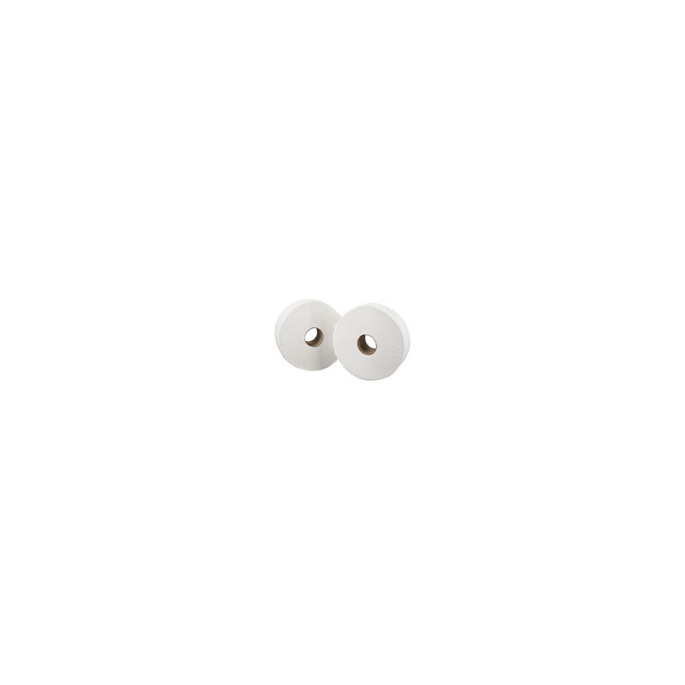 Essentials 2 Ply Jumbo Toilet Rolls - 410M - Pack Of 6 White