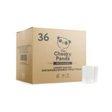 Cheeky Panda 3-Ply Bamboo Quilted Toilet Rolls, FSC Bamboo, 160 Sheets, Pack of 36 - LQTOILT36
