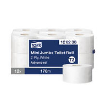 Tork Mini Jumbo Toilet Roll Refill 170m (Pack of 12) - [CL126]