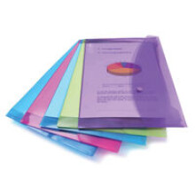 Assorted Foolscap Polypropylene Popper Wallets - Pack of 5