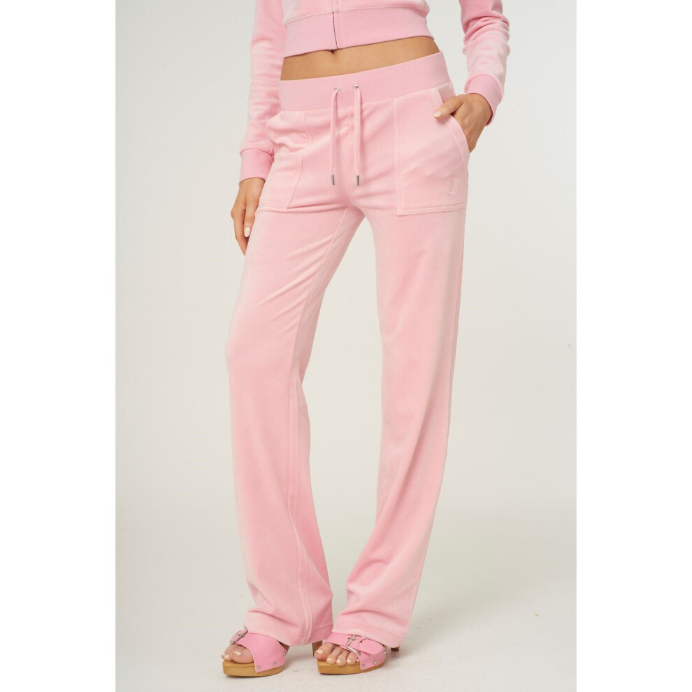 (Pink, L) Juicy Couture Del Ray Pant Polyester Women's Juicy Pink Joggers