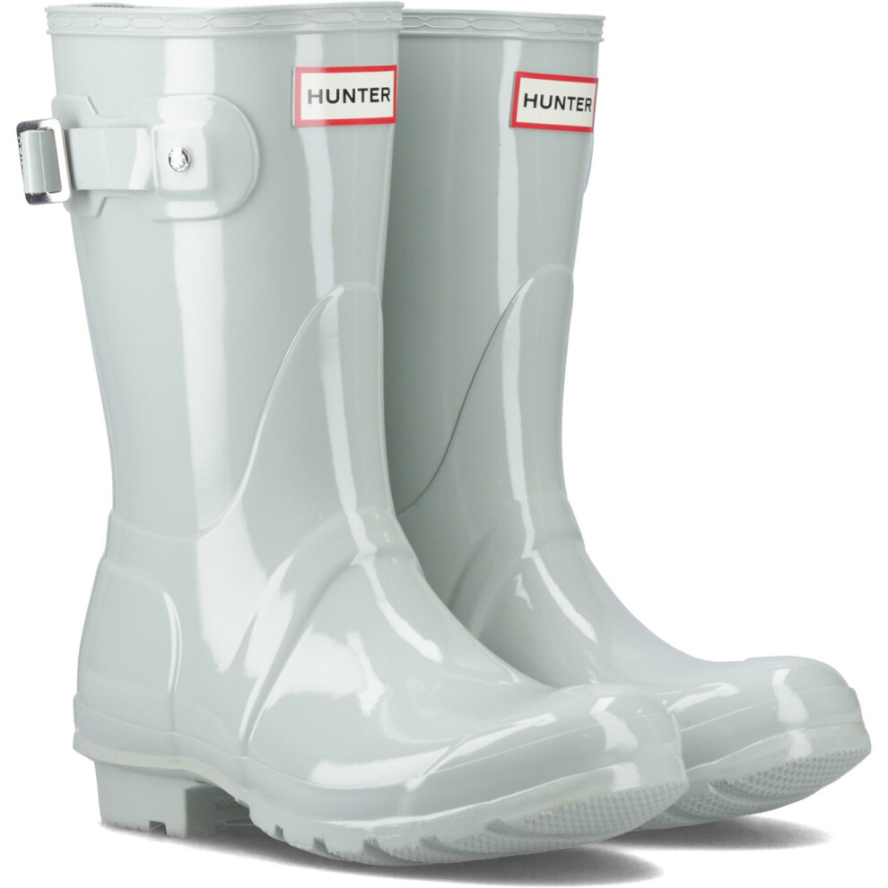 (Green, 3 (Adults')) Hunter Original Short Rubber Women's Sea Foam Wellington Boots