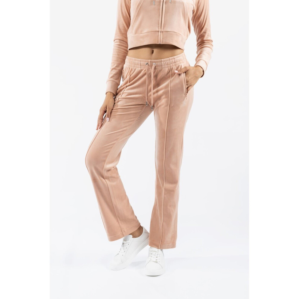 (Not Specified, M) Juicy Couture Velour Track Pant Polyester Women's Beige Joggers
