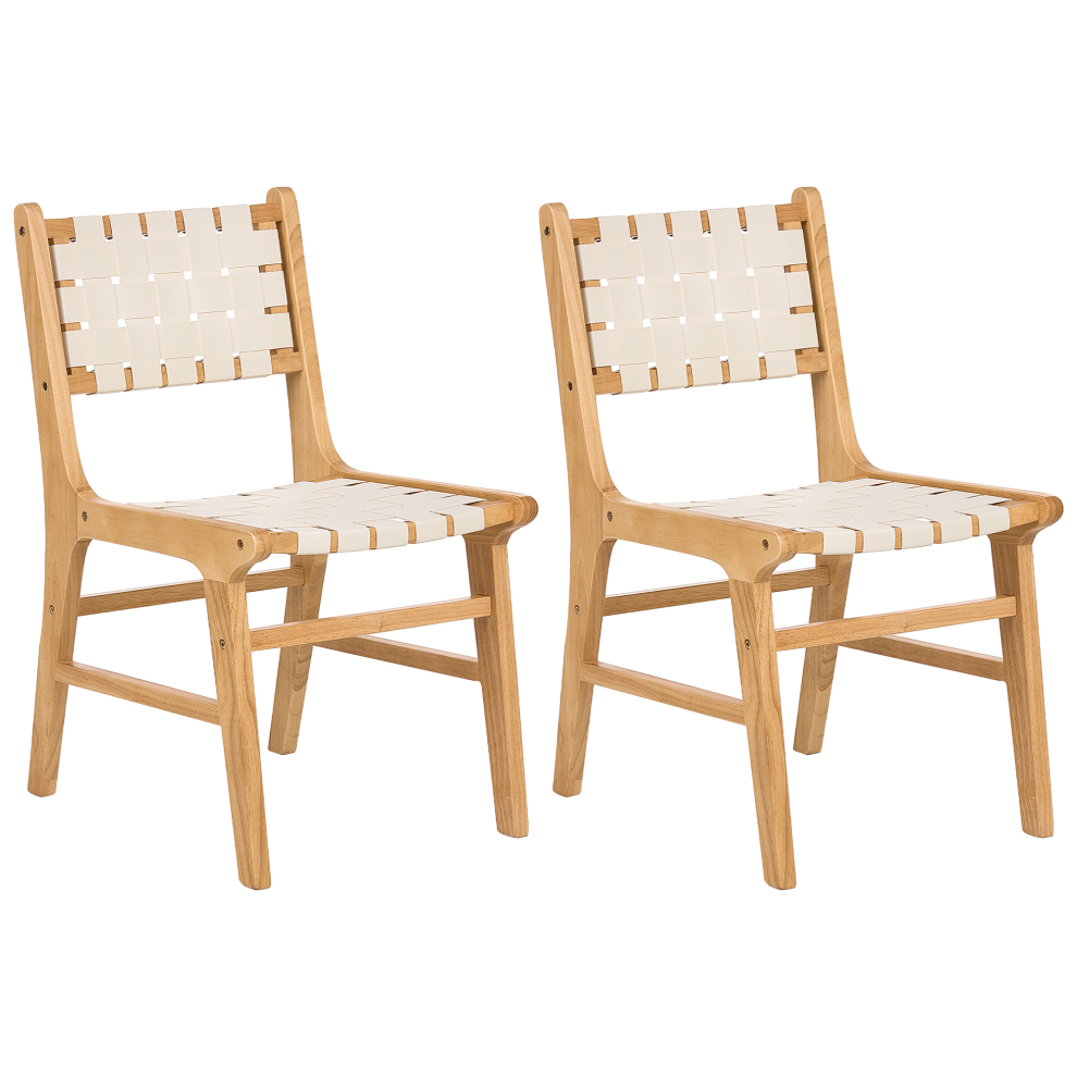 Set of 2 Dining Chairs HUMBLE Rubberwood Light Brown