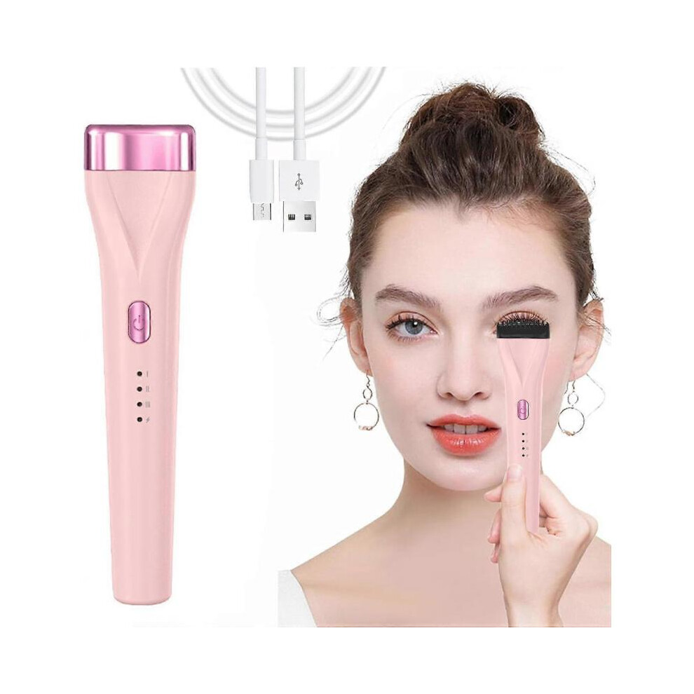 (pink) Heated Eyelash Curler, Electric Lash Curler Rapid Heated Eyelash Curlers with 3 Temperature for Long Lasting Perfect Curling Eyelashes-image-OPC-PH2NWG5-NEW