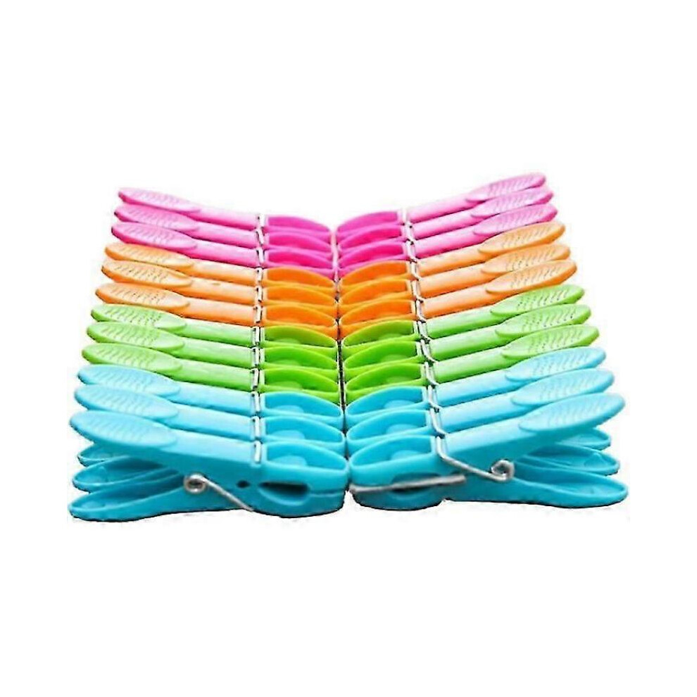 24-pack plastic clothespins, heavy duty spring loaded laundry clothespins