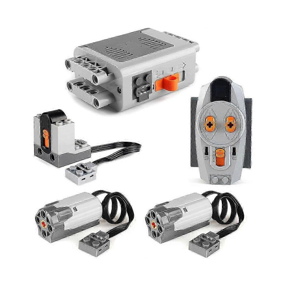 5pcs Power Function Motorized Blocks Power Kit 2 Medium Motors,1 Battery Box,1 IR Remote Control,1