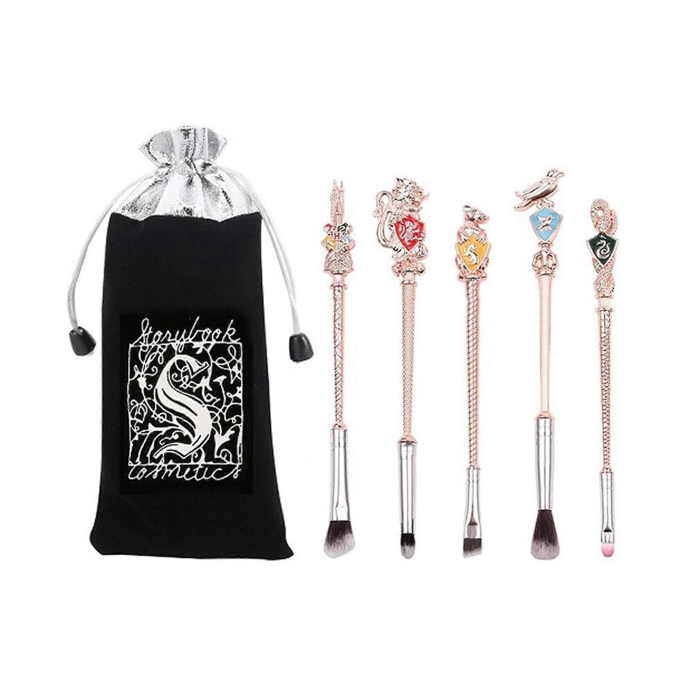 Gold (Rose ) Makeup Brushes Set, Metal Wizard Wand Makeup Brushes Set For Women Magic Eye Shadow Eyeliner Blending Lip Brush