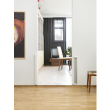 (Blanco, 55cm - 89cm) Bettacare Puerta Plegable y Retráctil Automática para Perros