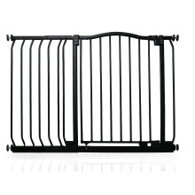 (Negro mate, 107cm - 116cm) Safetots Barrera de Tope Curvo para Bebés