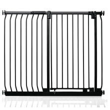(Negro mate, 107cm - 116cm) Safetots Barrera Extra Alta Elite de Seguridad para Bebés