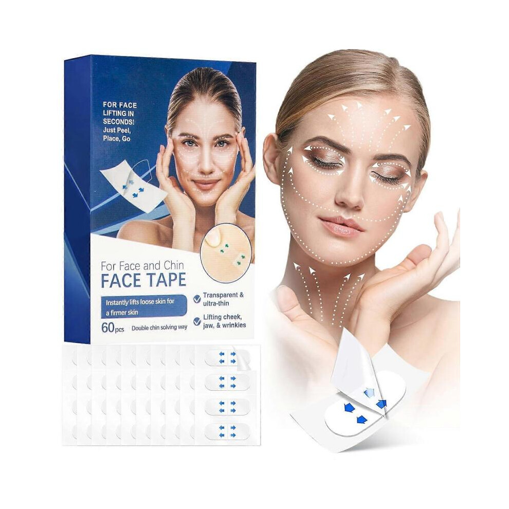 (3 Box - 180pcs) Face Tape Lifting Invisible, Face Lift Tape Wrinkle Patches Instant V-shaped Face Tapes for Lifting Sagging Skin Hide Double Chin