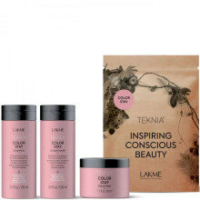 Lakme Teknia Color Stay Reisepaket: Shampoo 100 ml, Spülung 100 ml, Kur 50 ml