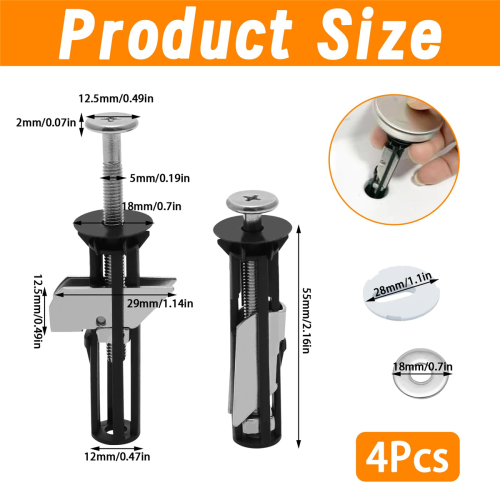 Kit de fixation pour abattant WC, 4 pièces 2