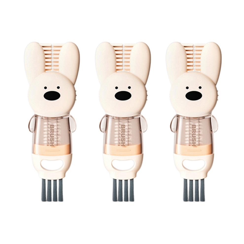 3-In-1 Dekselborstel Multifunctionele Reinigingsborstel Roze-image