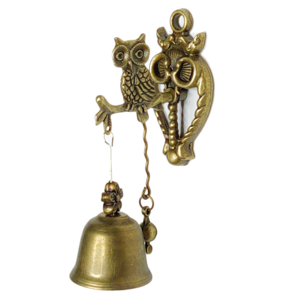 Cloches de porte en métal et fer pour animaux, carillon éolien mural en forme de hibou