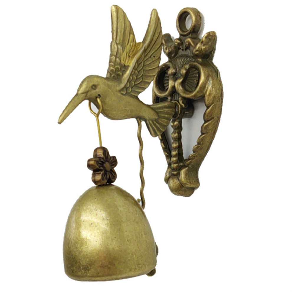 Cloches de porte en métal et fer pour animaux, carillon éolien mural en forme de colibri