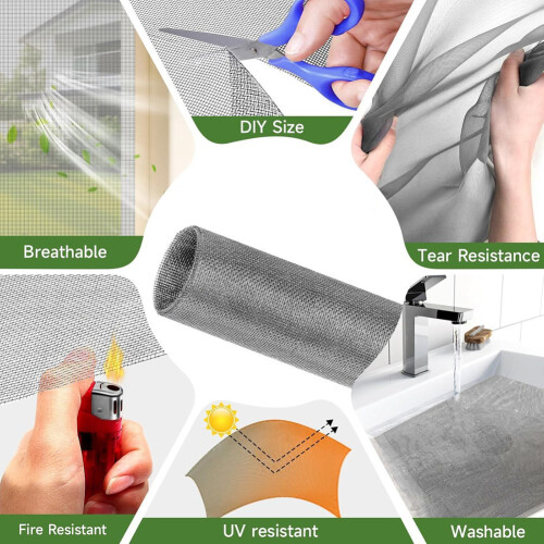 Window Screen Adjustable Magnetic Window Screen Replacement 2