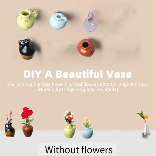 5pc Mini Vase Fridge Magnets,Small Plant Magnets 1