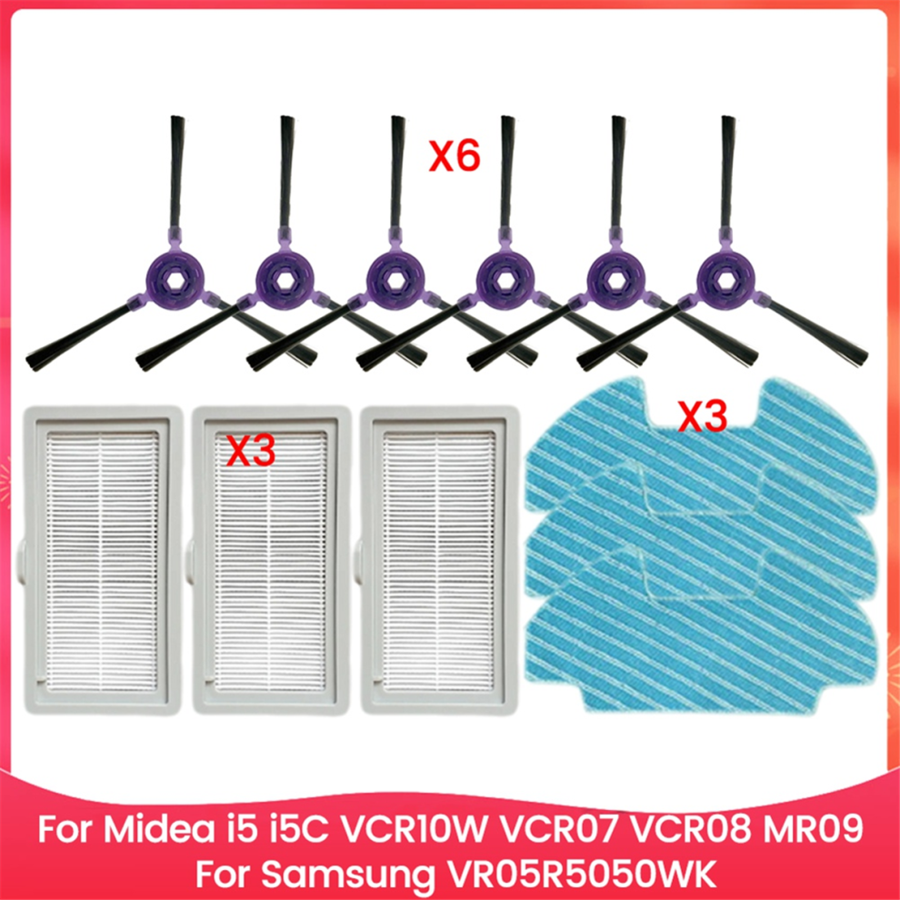 For Midea I5/Samsung VR05R5050WK Side Brush & Filter Kit
