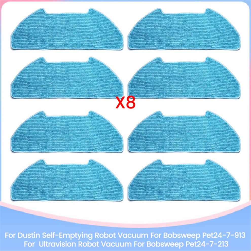 8PCS Washable Mop Cloth for Dustin Self-Emptying