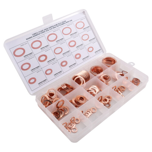 150pcs copper washers, sealing gasket, metal flat washer combo. 2