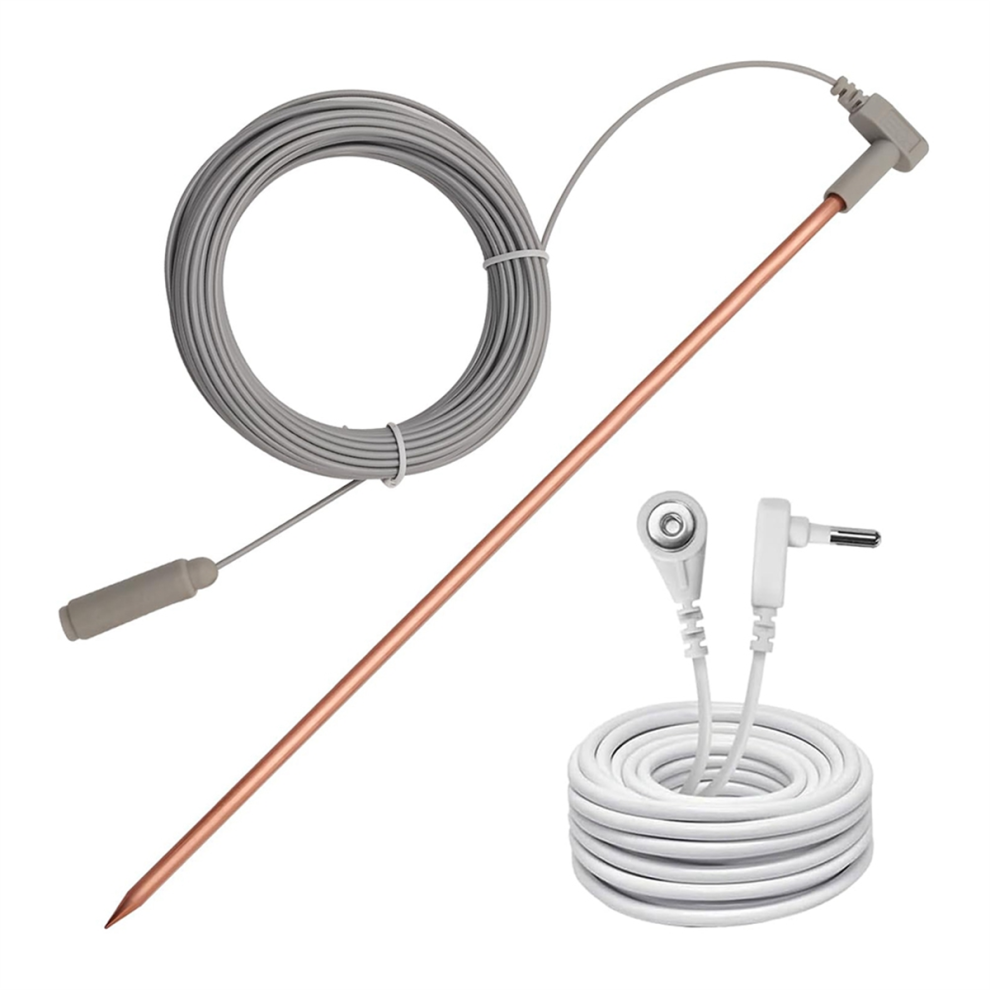 Copper Grounding Rod with 40ft Female Ground Cord, Ground Rod Kit A