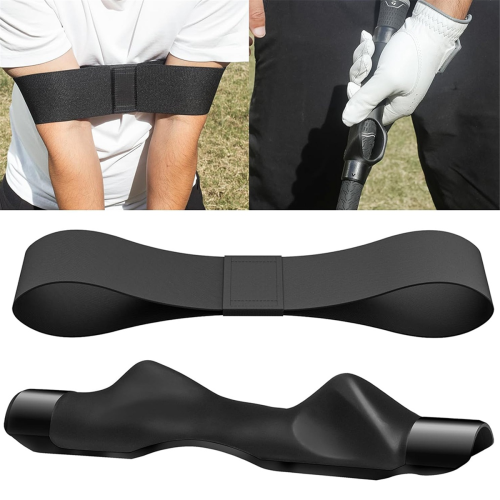 Golf Grip Trainer Attachment & Swing Correcting Arm Band 1