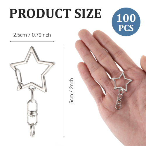 50Pc Star Shaped Keychain Clip for Jewelry Making 2