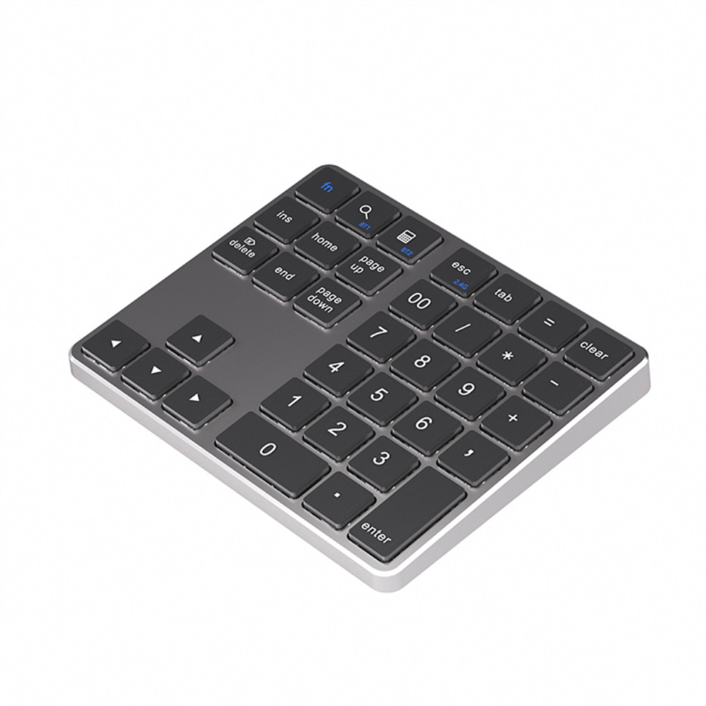 Dual Bluetooth Numeric Keypad 2.4Ghz Wireless Keyboard Grey 4852911563725